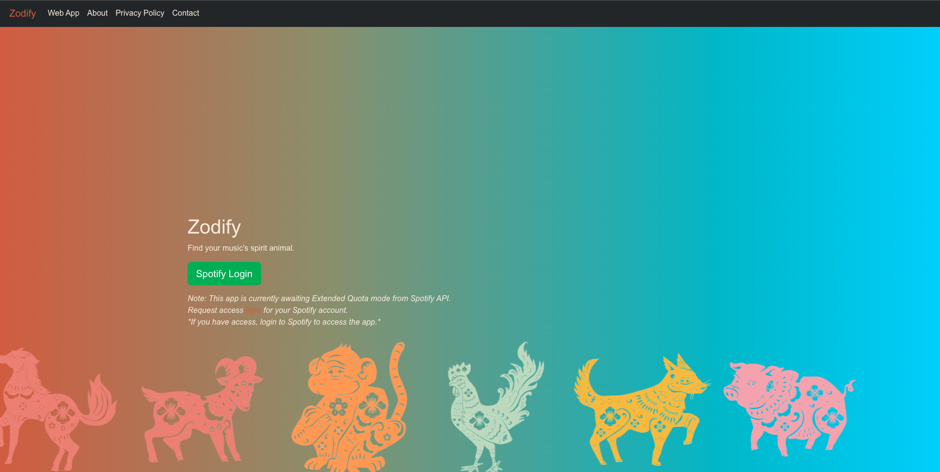 Zodify web app image